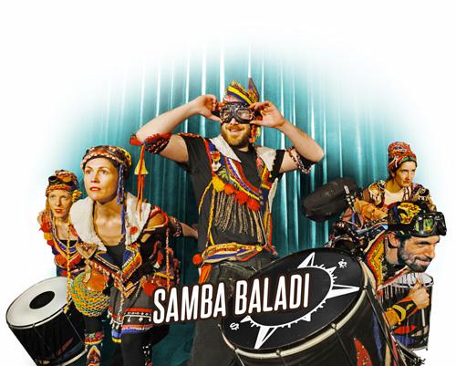Samba Baladi est une fanfare / batucada d'Angers (Pays de Loire) qui fusionne musique et arts de la rue